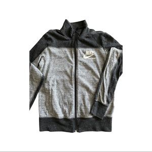 Cotton jersey two tone zip up jacket